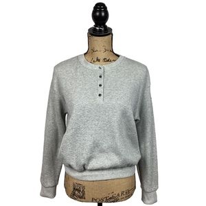 NWT Theory Weekend Henley Knit Top Gray